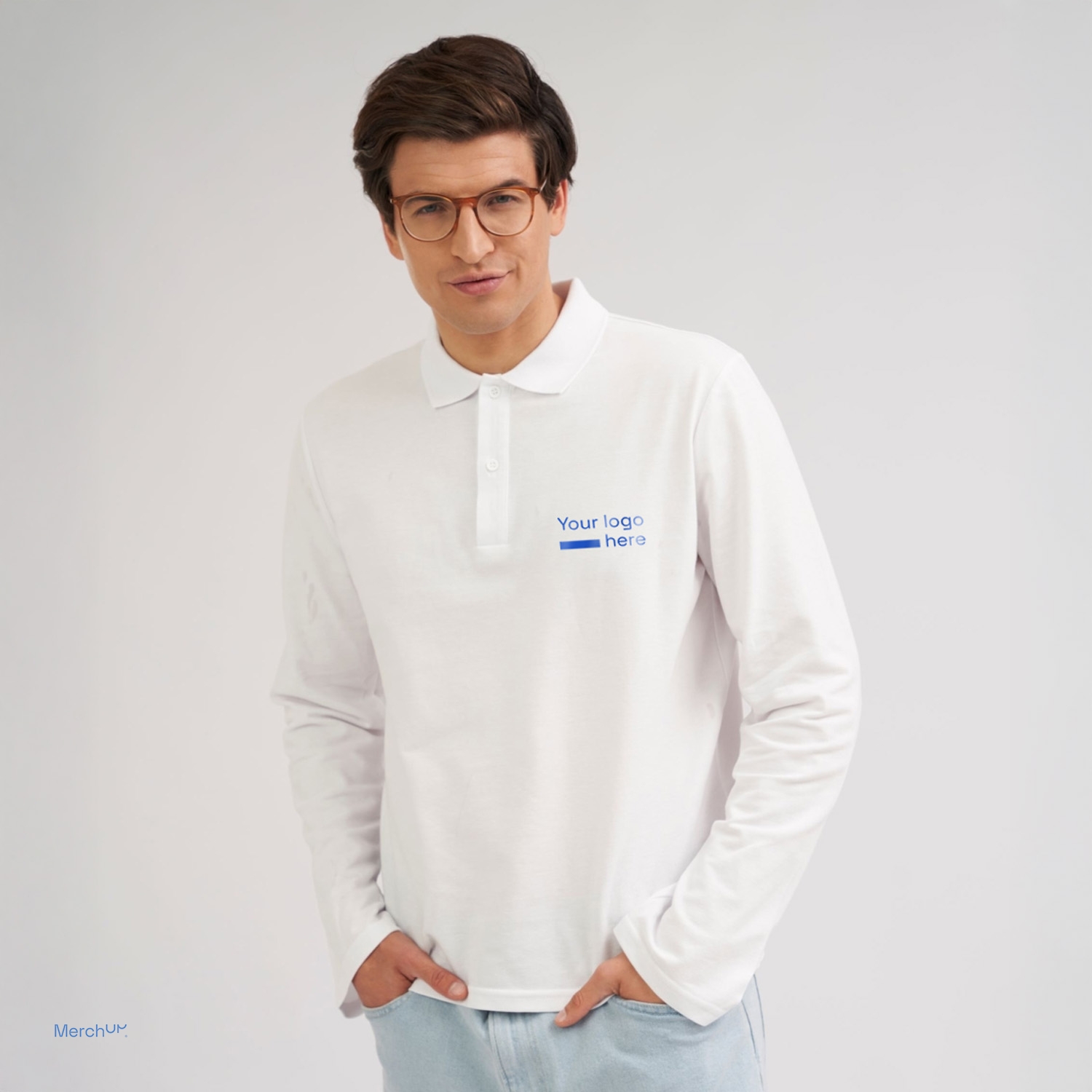 Polo męskie z długim rękawem MerchUp