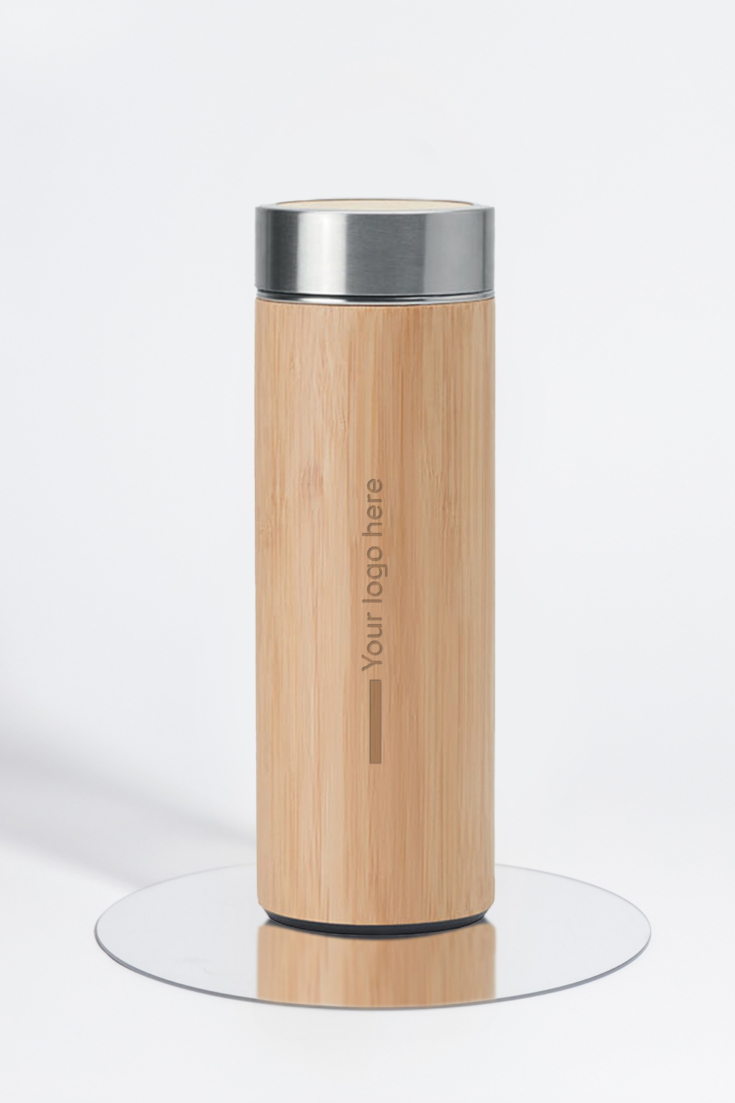 Thermos avec enveloppe en bambou MerchUp