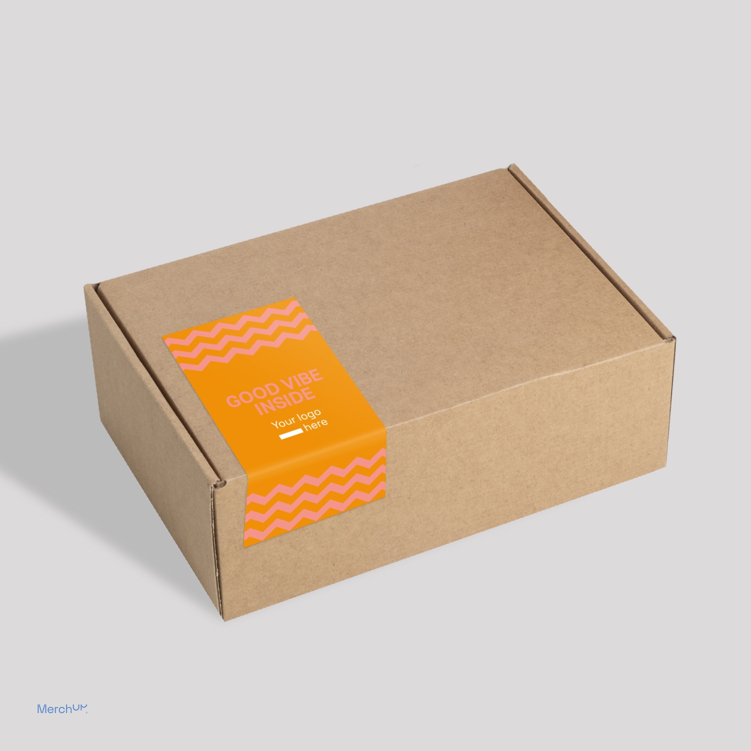 Box with sticker