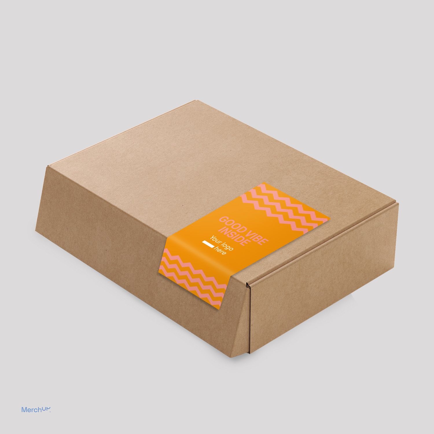 Box with sticker