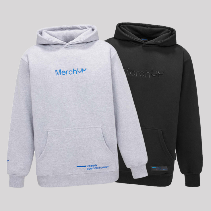 Minimalismus in der Firmenkleidung, MerchUp Känguru-Sweatshirt mit Firmenlogo, Logo-Sweatshirts, Oversize-Sweatshirts mit Logo