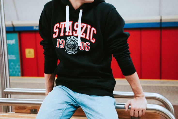 Staszic school merch collection, logo sweatshirts