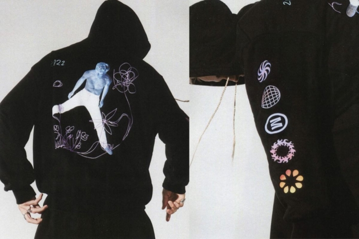 Merch pro umělce - podložka na turné, mikina s potiskem